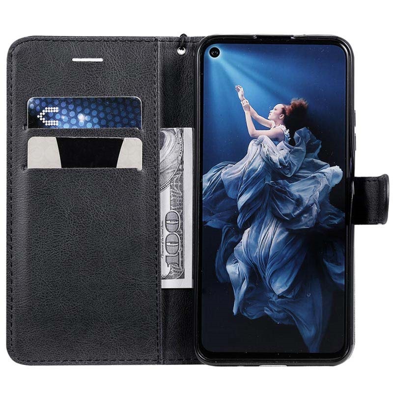 Lomogo Huawei nova 5T Honor 20 Hülle Leder LOSDA030452 Blau Schutzhülle Brieftasche mit Kartenfach Klappbar Magnetisch Stoßfest Handyhülle Case für Huawei nova 5T 