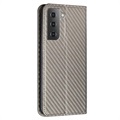 Samsung Galaxy S22 5G Wallet Case - Carbon Fiber - Grey