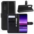 Sony Xperia 5 Wallet Case with Magnetic Closure - Black