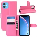 iPhone 11 Wallet Case with Magnetic Closure - Hot Pink