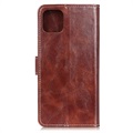 iPhone 12 mini Wallet Case with Magnetic Closure - Brown