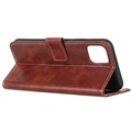 iPhone 12 mini Wallet Case with Magnetic Closure - Brown