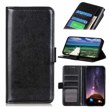 iPhone 13 Mini Wallet Case with Magnetic Closure - Black
