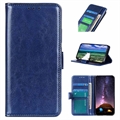 Nokia C32 Wallet Case with Magnetic Closure - Blue