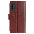 Samsung Galaxy M13 Wallet Case with Magnetic Closure - Brown