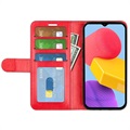 Samsung Galaxy M13 Wallet Case with Magnetic Closure - Red