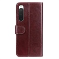 Sony Xperia 10 IV Wallet Case with Magnetic Closure - Brown
