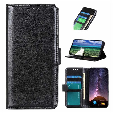 iPhone 14 Pro Max Wallet Case with Magnetic Closure - Black