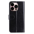 iPhone 14 Pro Max Wallet Case with Magnetic Closure - Black