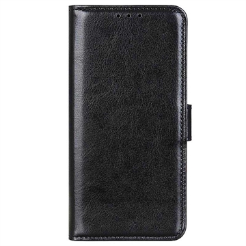 iPhone 15 Wallet Case with Magnetic Closure - Black