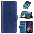iPhone 15 Pro Max Wallet Case with Magnetic Closure - Blue