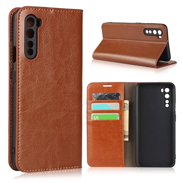 OnePlus Nord Wallet Leather Case with Kickstand - Brown