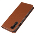 OnePlus Nord Wallet Leather Case with Kickstand - Brown