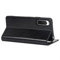 Sony Xperia 10 IV Wallet Leather Case with Kickstand - Black