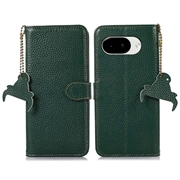 Google Pixel 10a Wallet Leather Case with RFID - Green