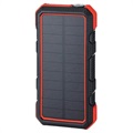 Water Resistant Solar Power Bank/Wireless Charger - 20000mAh (Bulk Satisfactory) - Red