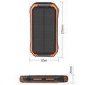 Water-Resistant Solar Power Bank with Wireless Charger - 30000mAh - Orange