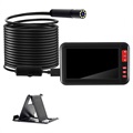 Waterproof HD Endoscope Camera with LCD Display & Holder - 2m