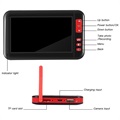 Waterproof HD Endoscope Camera with LCD Display & Holder - 2m