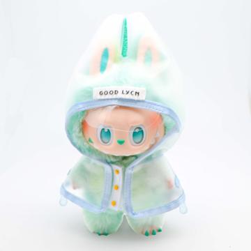 Waterproof Hooded Raincoat for Labubu Doll 17cm