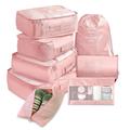 Waterproof Travel Storage Bags Set - 8 Pcs. - Pink