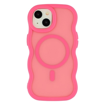 iPhone 15 Wave-Edge Magnetic Hybrid Case - Hot Pink