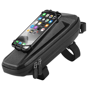 West Biking Bicycle Top Tube Bag with Phone Holder - 4"-6.5" - Black