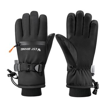 West Biking YP0211271 Waterproof Ski Gloves with Touch Support - XL - Black