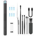 WiFi Visual Ear Cleaner with LED Endoscope & Accessories - Black
