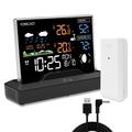 Wireless Weather Station with LCD Display - Indoor/Outdoor - Black