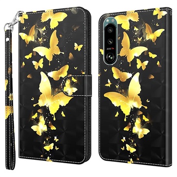 Wonder Series Sony Xperia 5 III Wallet Case - Gold Butterfly