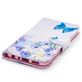 Huawei P Smart Wonder Series Wallet Case - Blue Butterfly