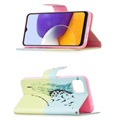 Samsung Galaxy A22 5G, Galaxy F42 5G Wonder Series Wallet Case - Feathers