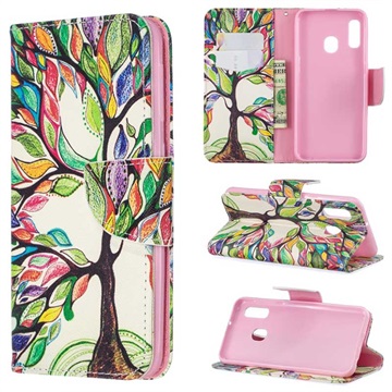 Wonder Series Samsung Galaxy A20e Wallet Case - Colorful Tree