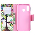 Wonder Series Samsung Galaxy A40 Wallet Case - Colorful Tree