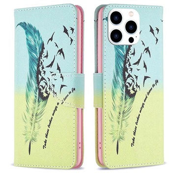 Wonder Series iPhone 14 Pro Wallet Case - Feathers