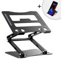 Wozinsky Adjustable Laptop Stand Including Mobile Holder - up to 52cm - Black