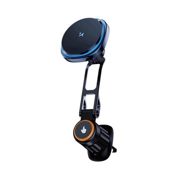 Wozinsky WCT5-6S2Y Car Holder with 15W Qi/MagSafe Wireless Charger - Black