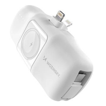 Wozinsky WF16-YLS 5000mAh Lightning Power Bank with Built-in USB-C Cable & Apple Watch Charger - 15W