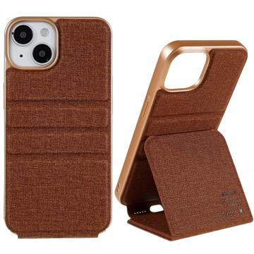 X-Level Journey iPhone 14 Plus Vertical Flip Case - Brown