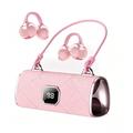 X22 Clip-On Wireless Earphones with Stylish Charging Case - Pink