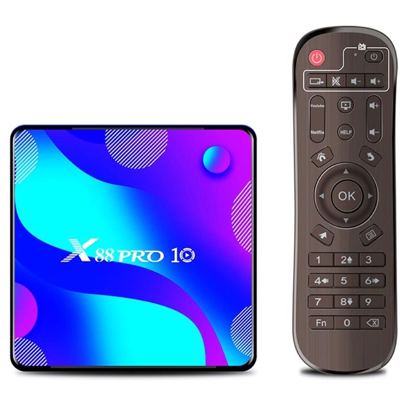 Boîtier TV Android SMART 4GB RAM 4K Wi-Fi + télécommande