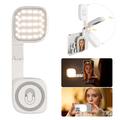 XJ105 Magnetic LED Selfie Light with Makeup Mirror and Phone Stand - White