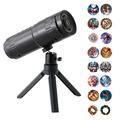 XO-737 Christmas Projection Lamp - 16 Patterns, 360 Rotation, Detachable Tripod - Black