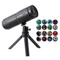 XO-737 Halloween Projection Lamp = 16 Patterns, 360 Rotation, Detachable Tripod - Black