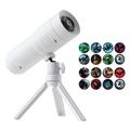 XO-737 Halloween Projection Lamp - 16 Patterns, 360 Rotation, Detachable Tripod - White