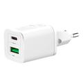 XO HN238A Mini Quick Wall Charger with PD & QC - 30W - White