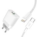 XO L64 Wall Charger with Lightning Cable - 20W - White