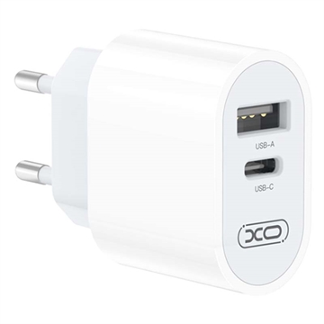 Prio Fast Charge World Travel Adapter with USB-A, USB-C - 20W - White
