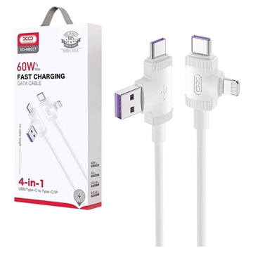 XO-NB237 4-in-1 Fast Charging Cable - 1m, 60W - White